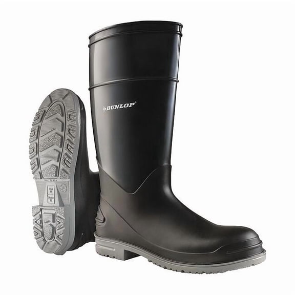 Dunlop Men's PolyGoliath Rubber Boot, Plain Toe, 16" Height, Black, 14 8968000