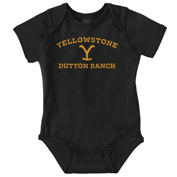 Yellowstone Dutton Ranch Arched Logo Romper Boys or Girls Infant Baby Brisco Brands NB