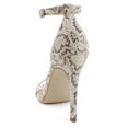 thumbnail image 3 of Delicious Shoes Women Ankle Strap Stiletto High Heel Open Toe Formal/Casual Dress Sandal JAIDEN-S Beige Bone Snake Print 5.5, 3 of 5