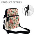 thumbnail image 5 of FUIALDOLG Stretch Polyester Crossbody Purse with Zipper Portable Coin Bag for Travel, Christmas Paw Print Pattern Over Shoulder Wallet, 5 of 8