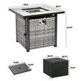 thumbnail image 4 of Ovios 30 Inch Propane Fire Pit CSA-Listed Outdoor Fire Pit Table, 50,000 BTU Wicker Gas Fire Pits for Outside with Lid and Lava Rock on Patio Deck Garden Backyard, 4 of 9
