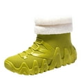 thumbnail image 3 of Men's Thick Bottom Anti Casual Work with Plush Insulation Dual-Use Waterproof Mid Top Snow Boots Green 42, 3 of 6