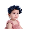 thumbnail image 5 of Baby Girls Flower Cluster Headband Soft Lace Cloth Floral Head Wear for Wedding Party Cute Flower Hair Band for Toddlers Flower Girls,Cyan, 5 of 6