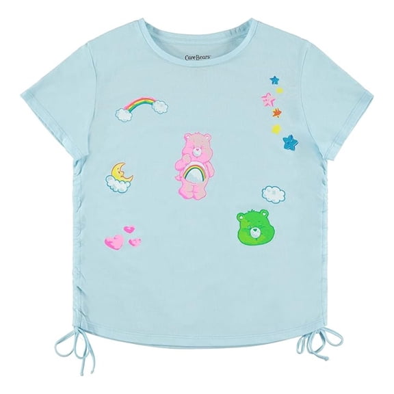 Care Bears Women’s T-shirt, Classic Multi Print Cheer Friend Shirt Light Blue - M