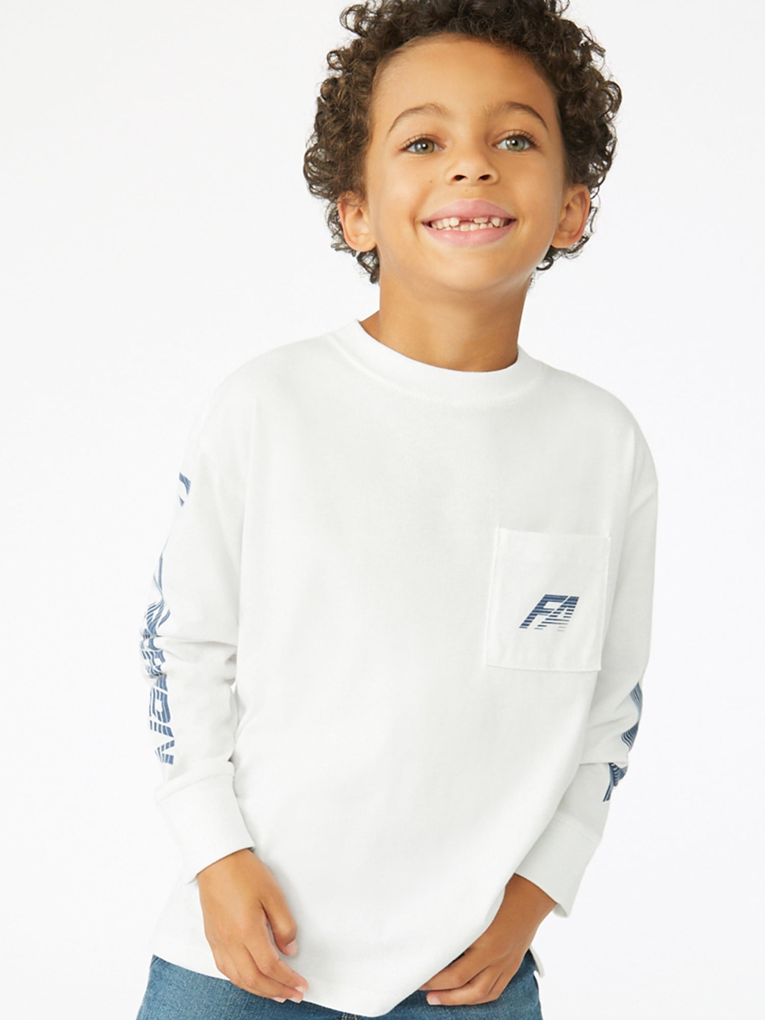 Free Assembly Boys Long Sleeve Graphic T-Shirt, 2-Pack, Sizes 4-18