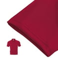thumbnail image 6 of MIXUE Polo Shirts For Men Summer Solid Color Lapel Button Down Short Sleeve Slim Fashion Comfortable Tee Shirts Activewear,Red,XXXL, 6 of 9
