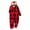 Red 4, variant on Family Christmas Pajamas Matching Set Trendy Plaid Print Xmas Holiday Zip Up Pjs Hooded Women Men Kid Baby Sleepwear,Red 2,Dad:L