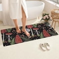 thumbnail image 4 of Red Mushroom Fern Black Pattern Bathroom Rugs Mat,Non Slip Microfiber Bathroom Rug,Rubber Backing,Soft Bathroom Mats for Bathroom Floor,Tub and Shower,60x24in(150x60cm), 4 of 5