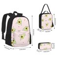 thumbnail image 2 of Bingfone Avocado Doing Sport Yoga for Backpack Lunch Bag Pencil Case Set, Large Capacity School Backpack Combination Three-piece Set, Unisex, 2 of 7