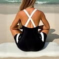 thumbnail image 7 of Yourumao Rash Guard for Women Sleeveless One Piece Bathing Suits Boyleg Scoop Neck Swimsuits Cross Back Swimwear for Diving, 7 of 7