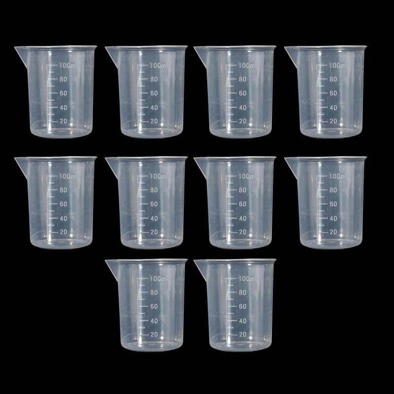 100ml Measuring Cup 2pcs 10pcs Plastic Light Weight For Kitchens Laboratories Walmart Com