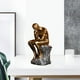 thumbnail image 3 of Estatua de pensador de arte abstracto de resina nórdica, adorno retro para decoración del hogar, creativo dorado, 3 of 9
