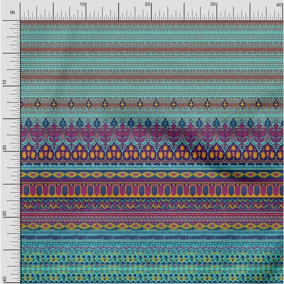 Soimoi Modal Satin Fabric Geometric,Leaves & Floral Panel Decor Fabric Printed Yard 42 Inch Wide