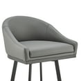 thumbnail image 6 of Noran Swivel Counter Stool in Black Metal with Grey Faux Leather, 6 of 7