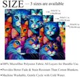 Colorful Seamless Cats Soft Throw Blanket Cozy Fleece Sofa Bed Couch