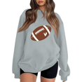 thumbnail image 2 of BOMYJESK Women's Sweatshirts Casual Football Sweatshirt Funny Graphic Print Sweatshirt Crew Neck Long Sleeve 2026 Fall Winter Pullover Light Gray L, 2 of 5