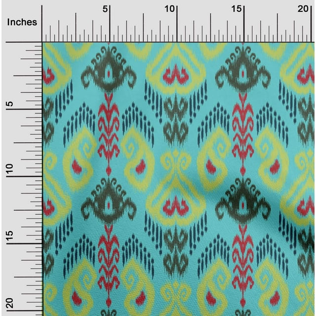 oneOone Cotton Flex Fabric Swirl & Paisley Ikat Printed Craft Fabric BTY 40 Inch Wide