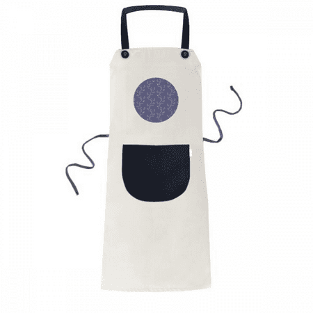 

Hand Painted Tulip White Flower Apron Adjustable Bib Cotton Linen BBQ Kitchen Pocket Pinafore
