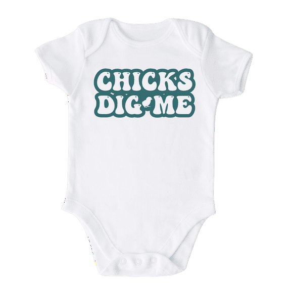 Chicks Dig Me Easter Baby Bodysuit, Newborn Outfit, Baby Clothes, Gift for Children 6-9m White