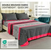 American Home Collection 4-6 Pieces Ultra Soft Patchwork Printed Bed Sheets Set