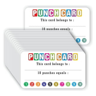 320 Pieces Punch Cards, Incentive Loyalty Reward Card Student