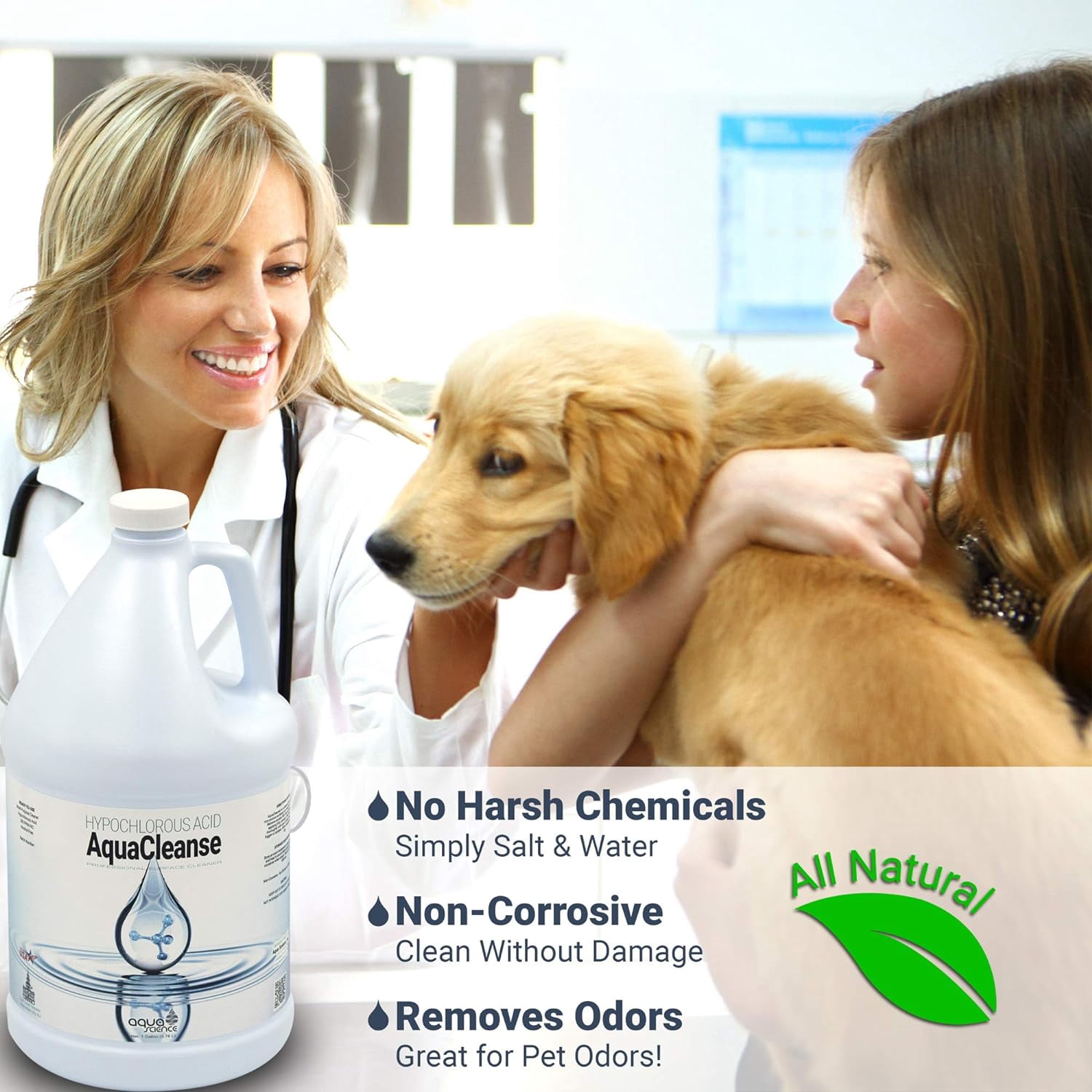 Aqua Science Hypochlorous Acid Spray - 500PPM HOCL 32oz All Purpose Cleaner