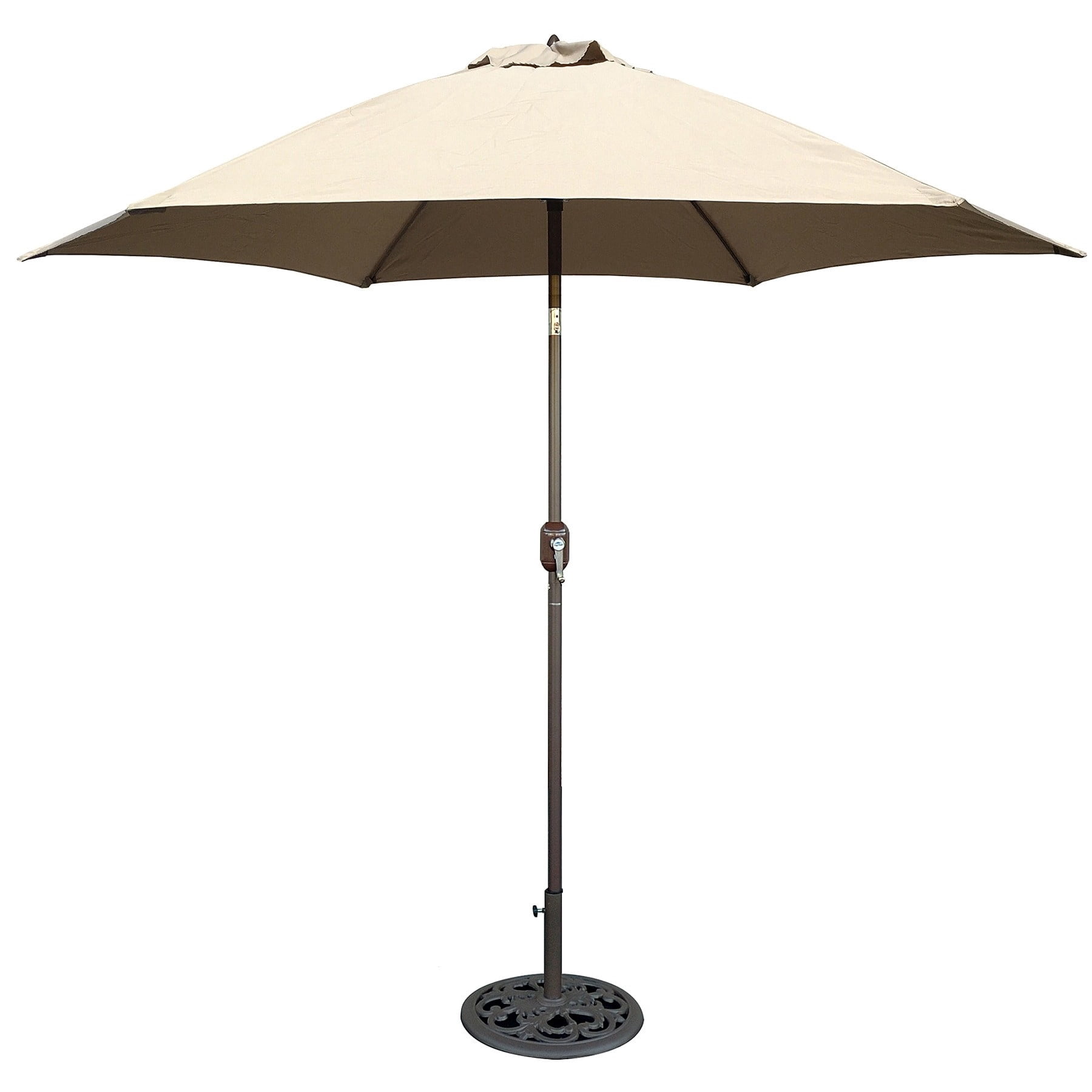 tropishade 9 ft bronze aluminum patio umbrella with beige polyester