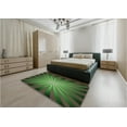 thumbnail image 5 of Ahgly Company Machine Washable Indoor Square Transitional Dark Lime Green Area Rugs, 3' Square, 5 of 7