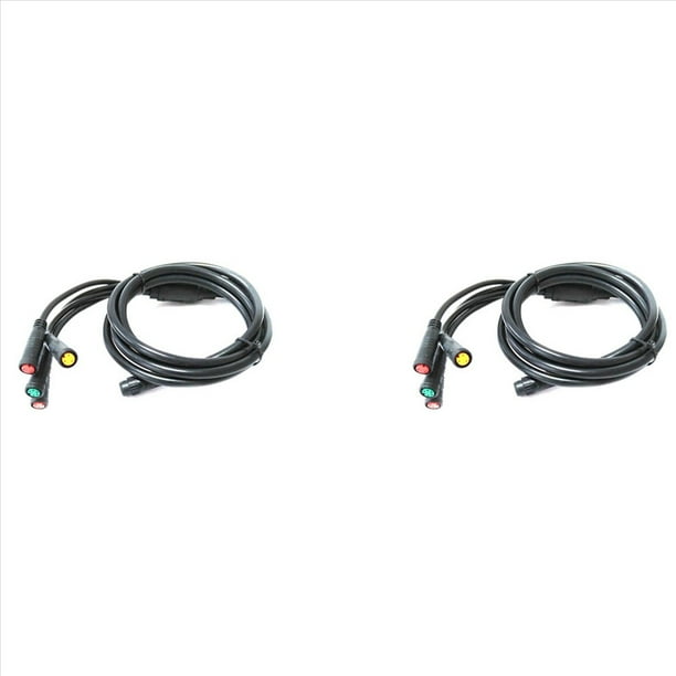 2X E-Bike 1T4 E-Bike Extension Cord Cable Conector Impermeable para Bicicleta EléCtrica Pantalla de Freno Acelerador Ciclismo Parte.
