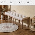 thumbnail image 1 of Banc de Vanité 120cm Style Français Piano Banc Chambre Foyer Entrée Pouf Beige, 1 of 12