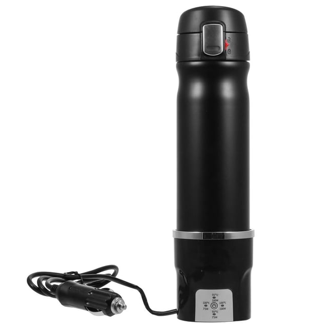 Tetera Multifuncional De Doble Capa, Tetera De Acero Inoxidable De 350Ml, Tetera Portátil De Viaje Universal, Tetera Eléctrica De Agua Caliente Creativa, Taza De Calefacción Portátil Para Coche Minnieouse VI006406-00