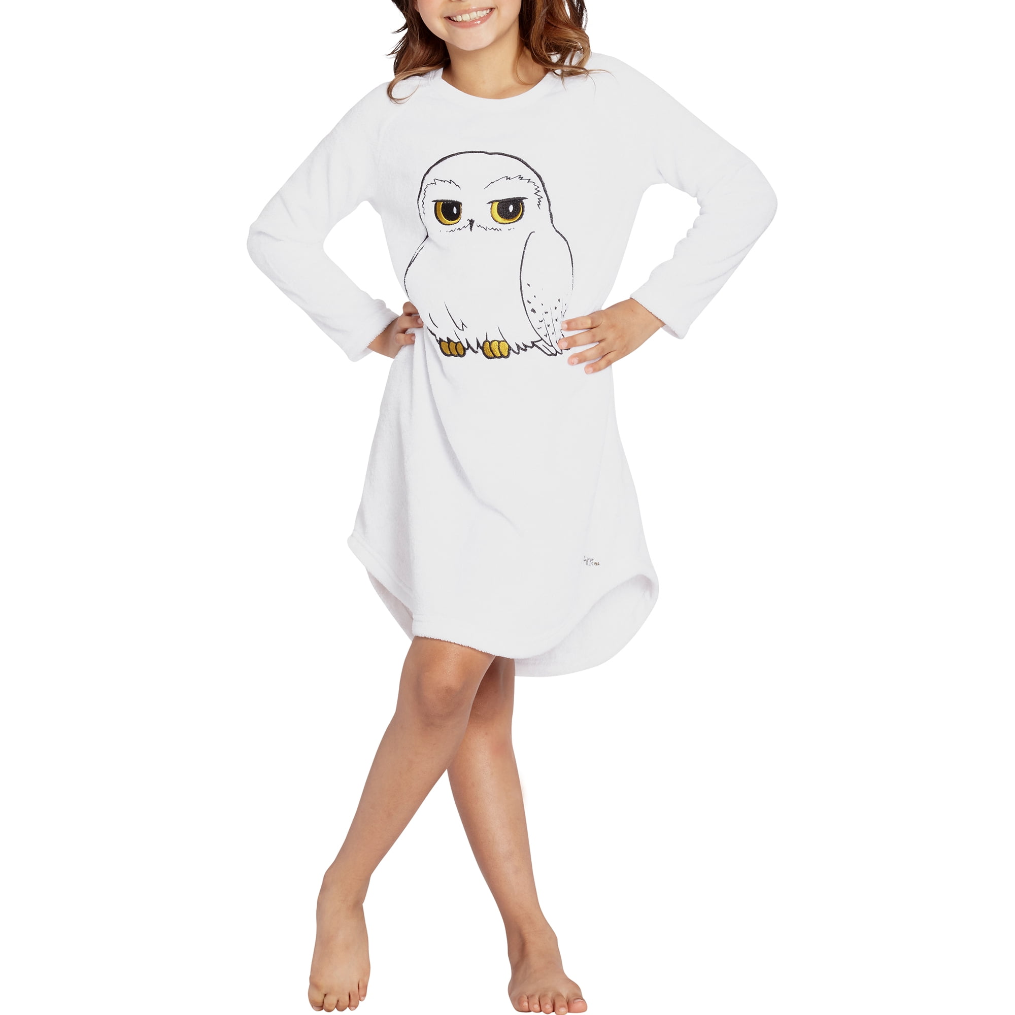 Harry Potter Pajama Girls Hedwig Owl Micro Raschel Fleece Hi Lo Nightgown Costume XS 4 5 Walmart