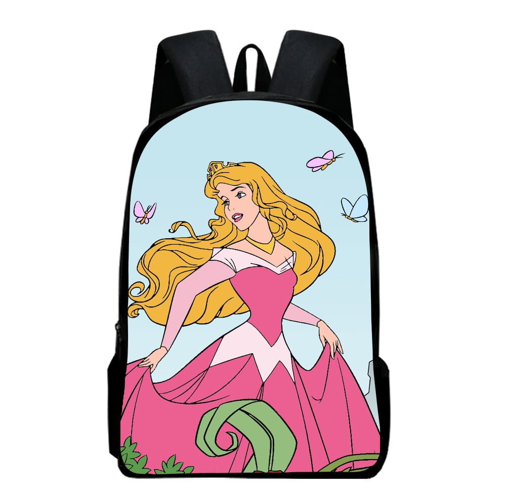 Sleeping Beauty Students Backpack Pretty Practical Cartoons Paint Travel  Bag with Crossbody Bag and Pen Bag 3CS for Boys and Girls for Dating and