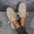 thumbnail image 3 of Womens Knit Low Top Fashion Sneakers Autumn Stretchy Lace up Slip on Walking Flats Casual Shoes, 3 of 7
