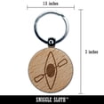 thumbnail image 2 of Kayak with Paddle Icon Round Keychain Charm Tag - Engraved Wood, 2 of 6