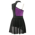 thumbnail image 4 of Alvivi Kids Girls Sequins One Shoulder Ballet Lyrical Dance Costume Contemporary Latin Leotard Dress Purple 14, 4 of 7