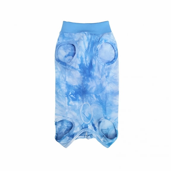 TELOLY Dog Surgery Recovery Suit for Female Male Dogs, Cone E-Collar Alternative, Neuter Anti-Licking Onesie Abdominal Wound Protection for Dogs Cats, Blue Pet Costumes, S