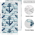 thumbnail image 2 of Tropical Anchor Butterflies Hand Towels, Blue Stripes Kitchen Towel Ultra Soft and Absorbent,Decorative Fingertip Face Towel for Bathroom Hotel, 2 PCS, 28.3"x 14.4", 2 of 5