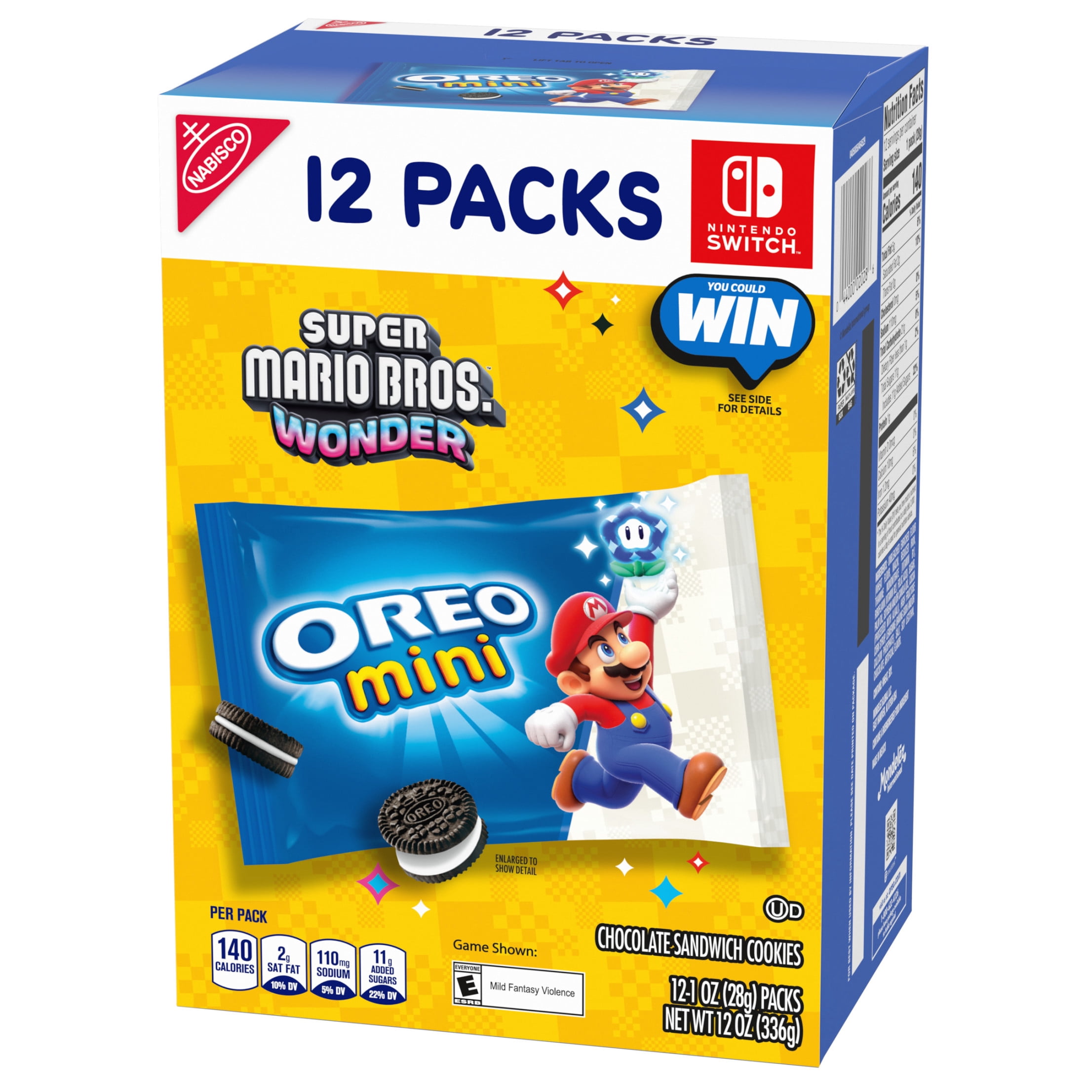 OREO Mini Chocolate Sandwich Cookies, 12 Snack Packs
