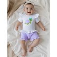thumbnail image 6 of BemeyourBBs Toddler Baby Girl Summer Clothes Turtle Outfits Cute Turtle Embroidered Short Sleeve T Shirt Tops Elastic Waist Ruffle Plaid Shorts 2Pcs Clothes Set, 6 of 9