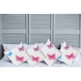 thumbnail image 6 of Ambesonne Animal Throw Pillow Cover 4 Pack, Wings Life Theme, 16", Dried Rose Pink and Blue, 6 of 6