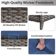 thumbnail image 7 of Giantfurnni 2 Peices Patio Rattan Ottomans, Outdoor Wicker Footrests with Cushions for Porch Backyard Deck, 7 of 7