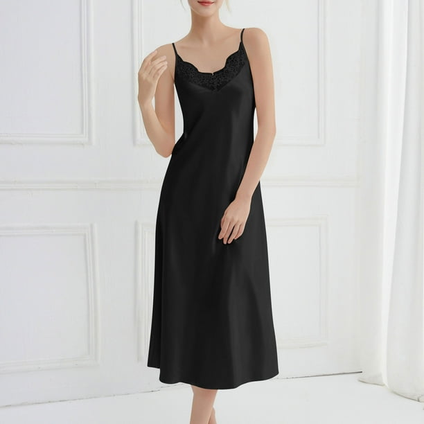 Camisolas largas para mujer, ropa de casa, camisola informal, cuello en V, camisón largo, pijamas para mujer