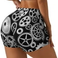 thumbnail image 1 of Balery Metallic Gears Pantalones cortos de entrenamiento estampados para mujer, sin costuras, ajustados, para gimnasio, yoga, correr, deportes, ejercicio activo, fitness.-Medium, 1 of 8