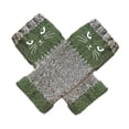 thumbnail image 2 of Guantes sin dedos con mangas para muñeca y orificio para pulgar, ideales para clima frío para mujeres y niñas. verde, 2 of 8