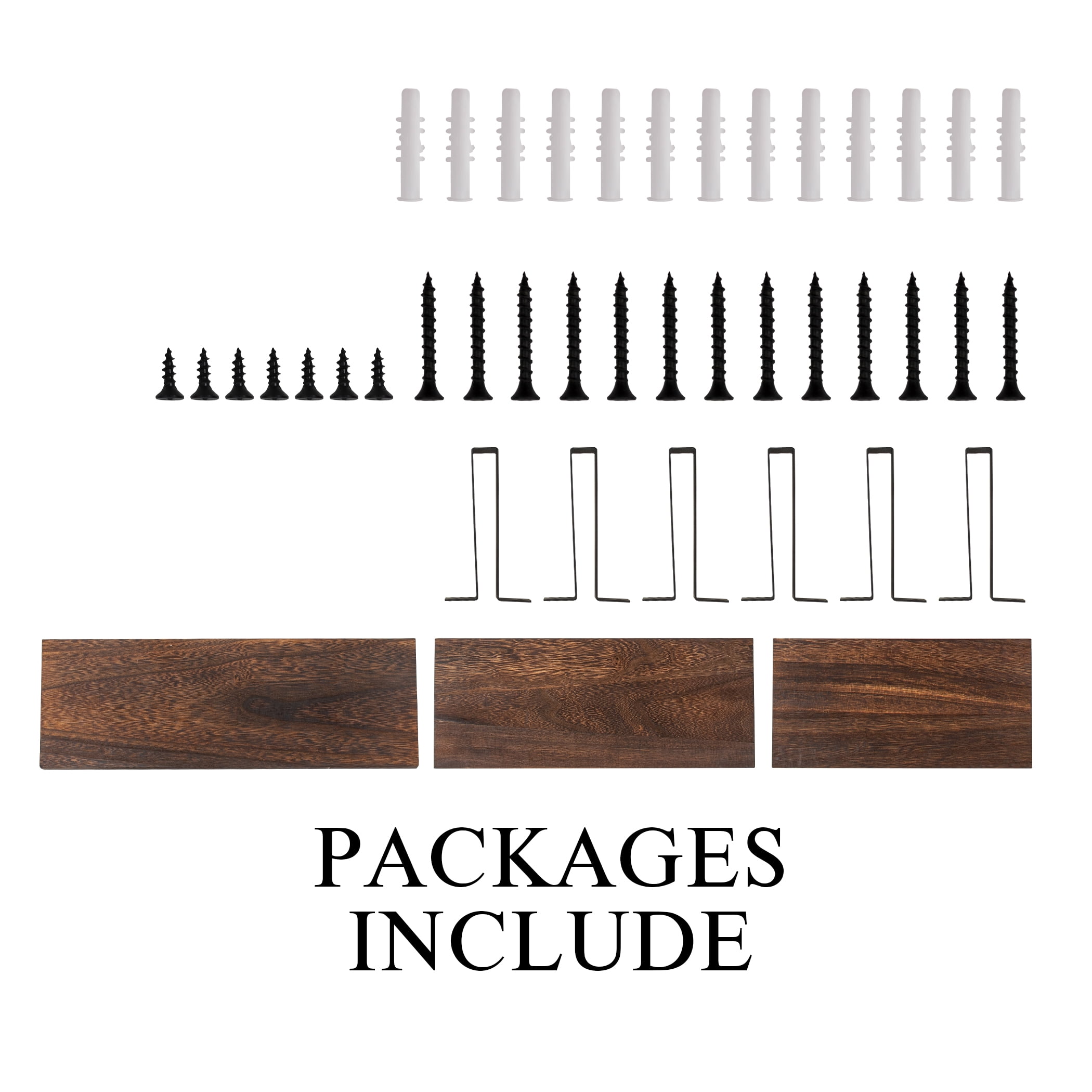 Lavievert Floating Shelves Wall Mounted, Rustic Wood Wall Storage Shelves for Bedroom, Living Room, Bathroom, Kitchen, Office - Set of 3