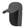 thumbnail image 2 of yunLXY Under $5 Gray Outdoor UPF50+ Sun Hat Wide Brim Fishing Hat with Neck Flap Sun Hat for Men Women, 2 of 4