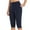Navy, variant on Clearance under $10 Charella Women Knee Length Leggings High Waisted Yoga Workout Exercise Shorts For Fashion Summer With Pockets Brown,L