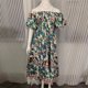 thumbnail image 3 of Vestido Vestido midi de línea A para mujer, vestido cómodo con estampado floral, vestido largo elegante y fluido Ygjytge Verde T S para Mujer, 3 of 9