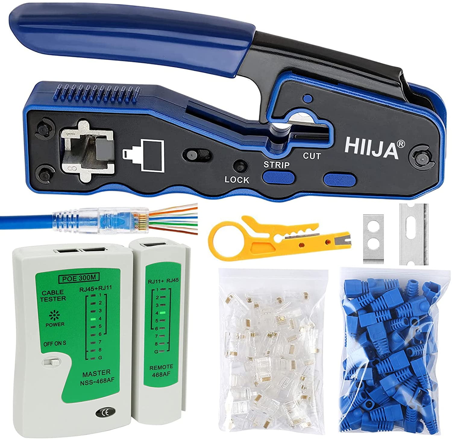 Pyle-Home PHCT45 Network Cable Tester and RJ45 Crimping Tool Kit 